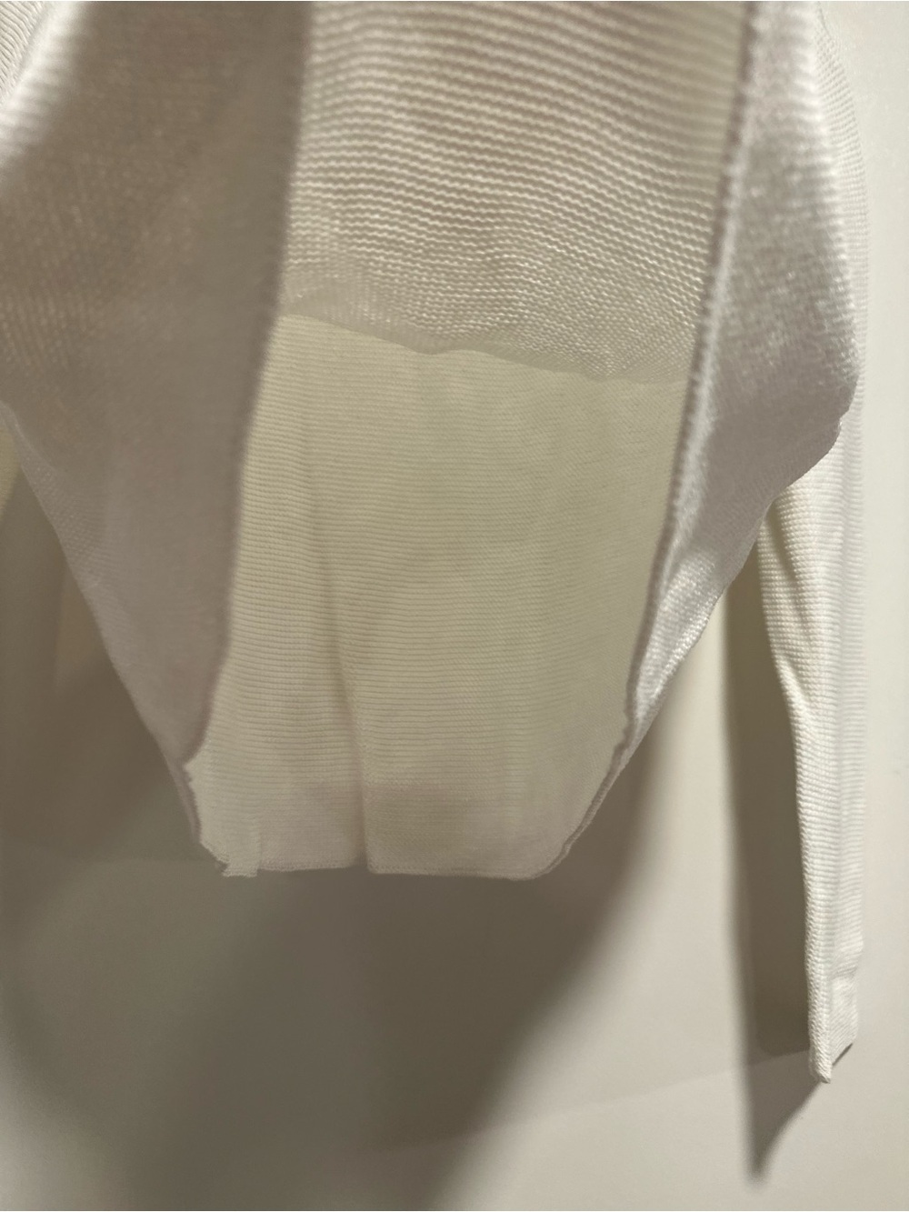 Eileen Fisher Sz: M Petite White Woven Italian Yarn 3/4 Sleeve Mock Neck Top. - Picture 9 of 11